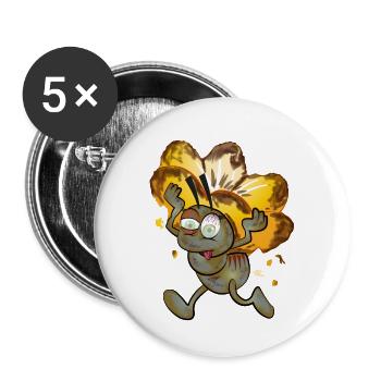 Zombie worker ant - Buttons small 1''/25 mm (5-pack) - white - Front