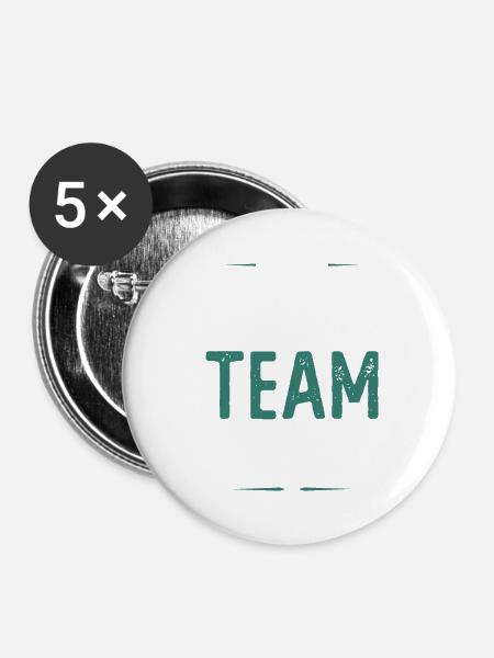 Skiing Team - Buttons klein 25 mm (5er Pack) - Weiß