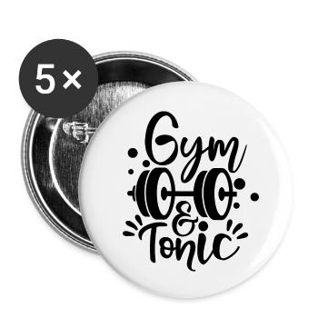 Gym Tonic - Buttons klein 25 mm (5er Pack) - Weiß - Vorne