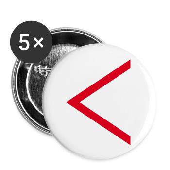 Red arrow - Buttons small 1''/25 mm (5-pack) - white - Front
