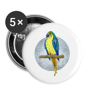 Oiseau - Lot de 5 petits badges (25 mm) - blanc - Devant