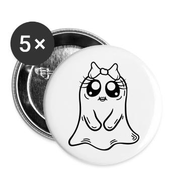 Cute little ghost girl - Buttons small 1''/25 mm (5-pack) - white - Front