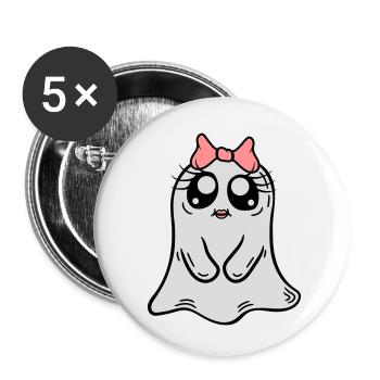 Little sweet ghost girl - Buttons small 1''/25 mm (5-pack) - white - Front