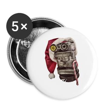 HoHoHo car parts with Christmas hat - Buttons small 1''/25 mm (5-pack) - white - Front