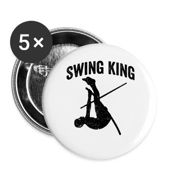 Lustiger Stabhochsprung Stabhochsprung - Buttons klein 25 mm (5er Pack) - Weiß - Vorne