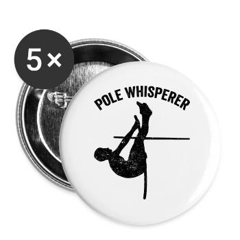 Lustiger Stabhochsprung Stabhochsprung - Buttons klein 25 mm (5er Pack) - Weiß - Vorne