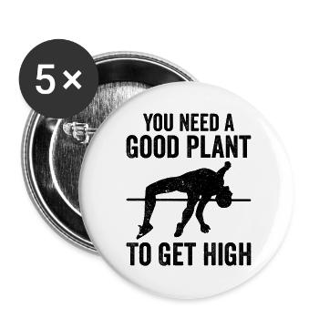 Lustiger Stabhochsprung - Buttons klein 25 mm (5er Pack) - Weiß - Vorne