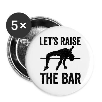 Lustiger Stabhochsprung Stabhochsprung - Buttons klein 25 mm (5er Pack) - Weiß - Vorne