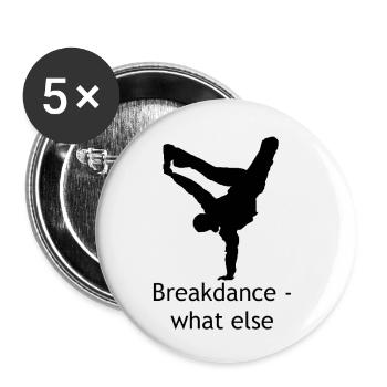 Breakdance - Buttons klein 25 mm (5er Pack) - Weiß - Vorne