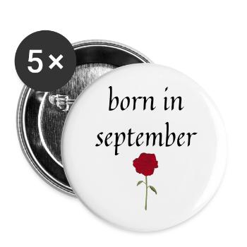 born in September - Buttons small 1''/25 mm (5-pack) - white - Front