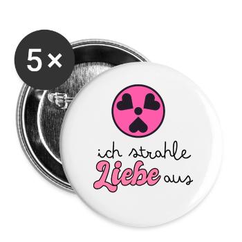 Ich strahle Liebe aus - Buttons klein 25 mm (5er Pack) - Weiß - Vorne
