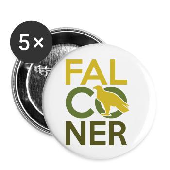 Fauconnerie de décapage - Lot de 5 petits badges (25 mm) - blanc - Devant