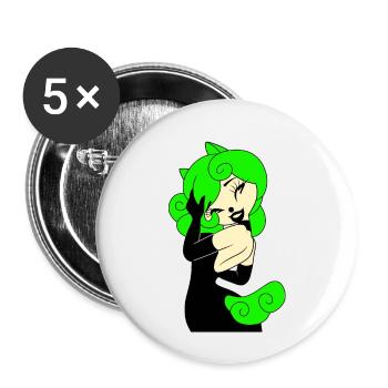 Kapuze Frau Gothic Pferde Grünes Kleid Schwarz 2022 - Buttons klein 25 mm (5er Pack) - Weiß - Vorne