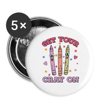 Grundschule Lehrer Kindergarten Erzieherin - Buttons klein 25 mm (5er Pack) - Weiß - Vorne