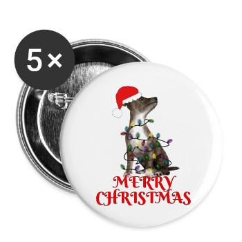 Christmas Gift Dog String Lights - Buttons small 1''/25 mm (5-pack) - white - Front