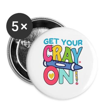 Grundschule Lehrer Kindergarten Erzieherin - Buttons klein 25 mm (5er Pack) - Weiß - Vorne