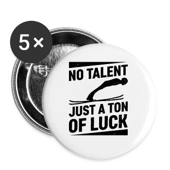 Kein Talent, Nur Eine Menge Glück Skispringen - Buttons klein 25 mm (5er Pack) - Weiß - Vorne