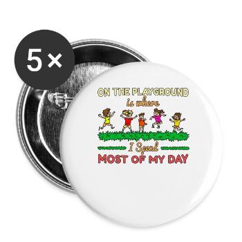 Grundschule Lehrer Kindergarten Erzieherin - Buttons klein 25 mm (5er Pack) - Weiß - Vorne