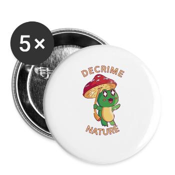 Decrime Nature Colorful Mushroom Frog - Buttons klein 25 mm (5er Pack) - Weiß - Vorne