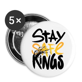 Stay Safe Kings ! Only One Place - Buttons small 1''/25 mm (5-pack) - white - Front
