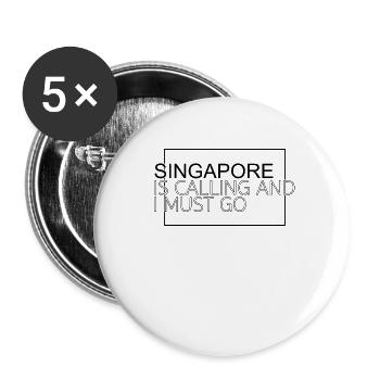 Citation de Singapour - Lot de 5 petits badges (25 mm) - blanc - Devant