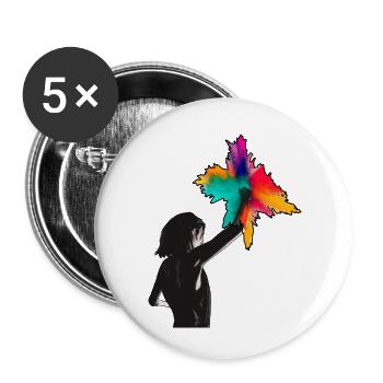 Amelie picto parachutes - Lot de 5 petits badges (25 mm) - blanc - Devant