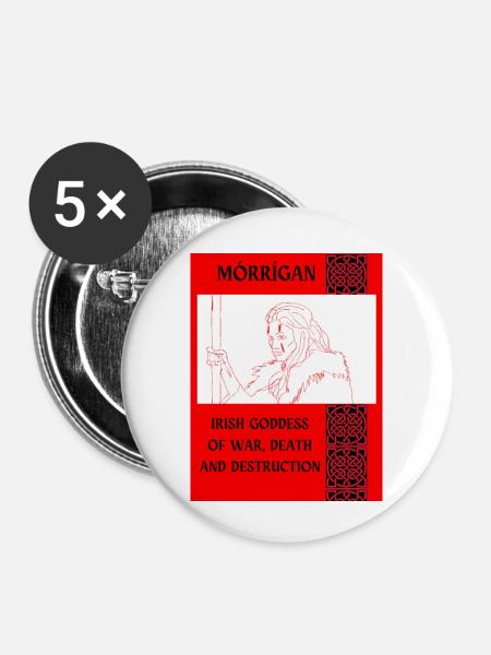 MÓRRÍGAN, IRISCHE KRIEGSGÖTTIN - Buttons klein 25 mm (5er Pack) - Weiß