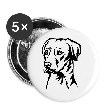 Rhodesian Ridgeback Head - Lot de 5 petits badges (25 mm) - blanc - Devant