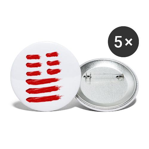 Linienspiel in Rot - Buttons klein 25 mm (5er Pack)