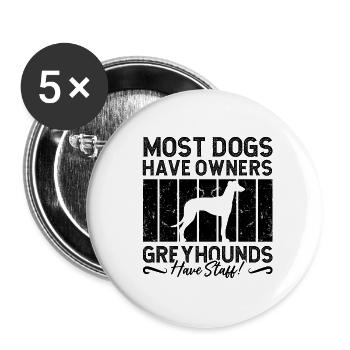 La plupart des chiens ont un coureur de lévriers rétro de course de chiens - Lot de 5 petits badges (25 mm) - blanc - Devant