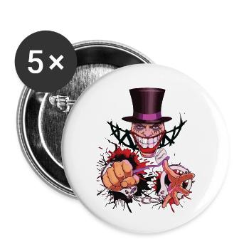 GentlemanLustigLachenPutzen Sauber Geschenk Comic - Buttons klein 25 mm (5er Pack) - Weiß - Vorne