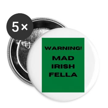 Mad Irish Fella - Buttons small 1''/25 mm (5-pack) - white - Front