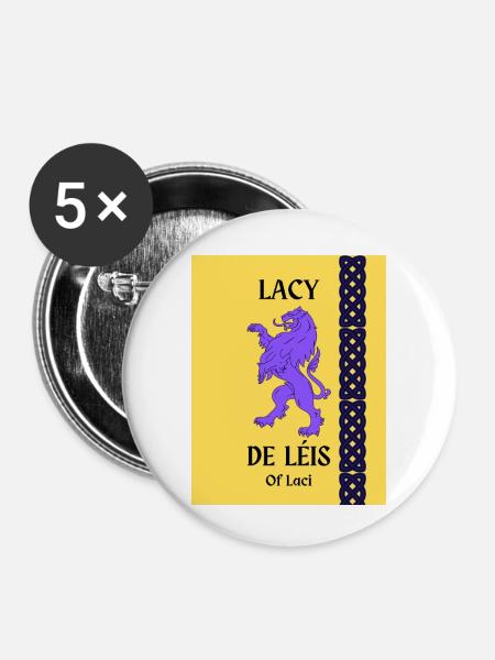 Lacy Familienname - Buttons klein 25 mm (5er Pack) - Weiß