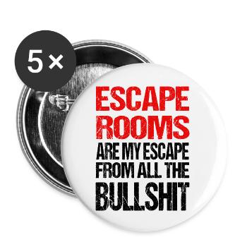 Les salles d’évasion sont mon échappatoire à toutes les conneries - Lot de 5 petits badges (25 mm) - blanc - Devant