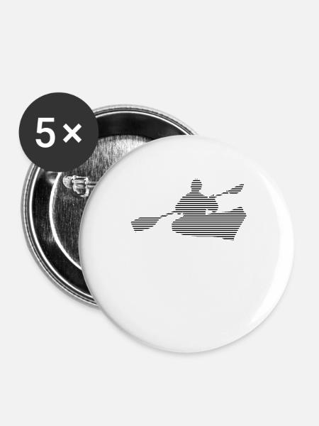 Kanusport - Buttons klein 25 mm (5er Pack) - Weiß