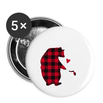 Nana Ours - Lot de 5 petits badges (25 mm) - blanc - Devant