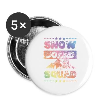 Snowboard Squad - Buttons klein 25 mm (5er Pack) - Weiß - Vorne
