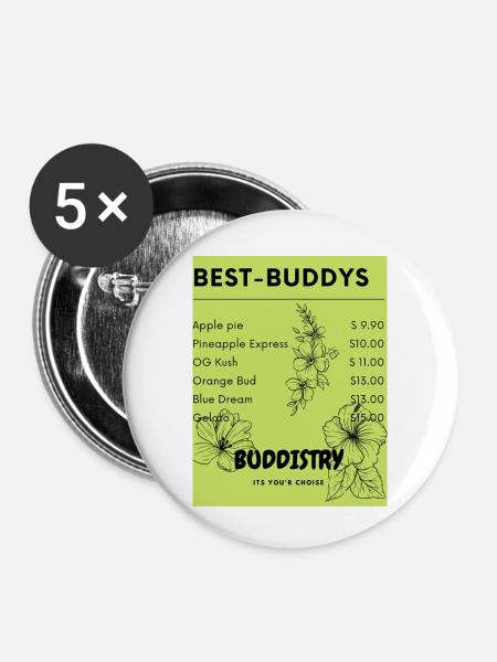 YOUR BUDDYS MENU - Buttons klein 25 mm (5er Pack) - Weiß