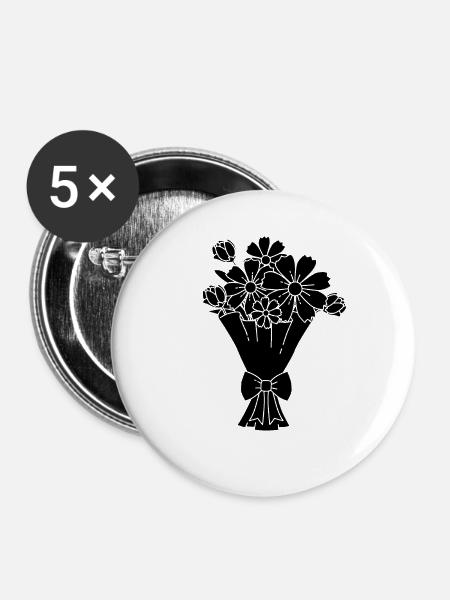 Florist Blumenstrauß - Buttons klein 25 mm (5er Pack) - Weiß