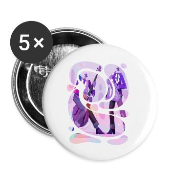 Musique rétro heavy metal Hard Rock Punk vinyle pop - Lot de 5 petits badges (25 mm) - blanc - Devant