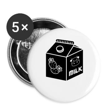 Strawberry Milk Cartons Japanese - Buttons small 1''/25 mm (5-pack) - white - Front