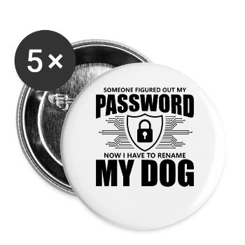 Cybersécurité Sécurité informatique Cybersécurité - Lot de 5 petits badges (25 mm) - blanc - Devant