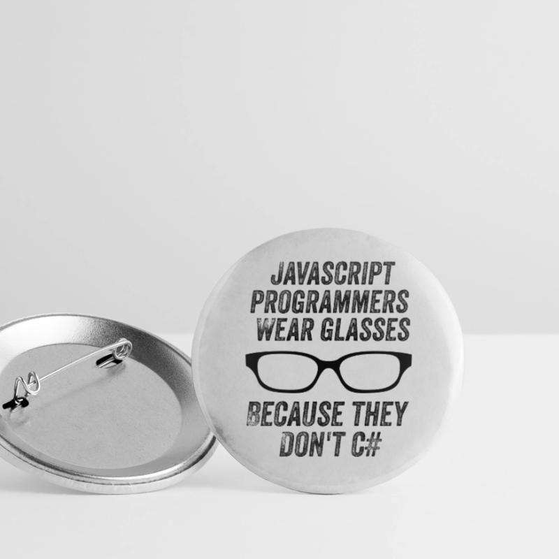 Funny Javascript Programmers Buttons small 1''/25 mm (5-pack)