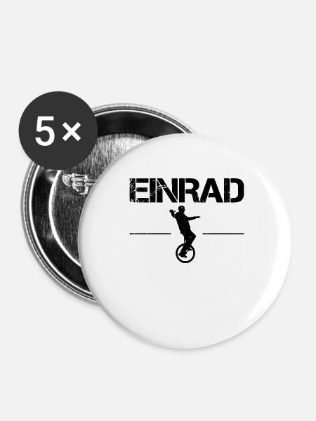 Einrad - Buttons klein 25 mm (5er Pack) - Weiß