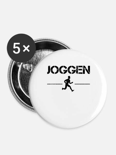 Joggen - Buttons klein 25 mm (5er Pack) - Weiß