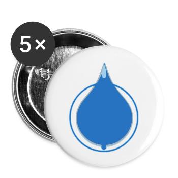 Water Drop - Lot de 5 petits badges (25 mm) - blanc - Devant