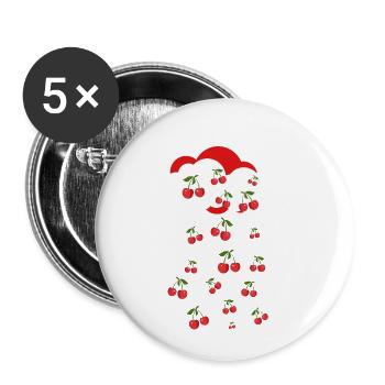 Kirschregen - Buttons klein 25 mm (5er Pack) - Weiß - Vorne