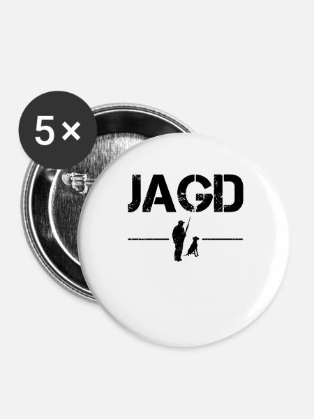 Jagen - Buttons klein 25 mm (5er Pack) - Weiß