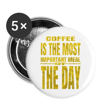 cappuccino coffee office latte gift drink tired - Buttons klein 25 mm (5er Pack) - Weiß - Vorne