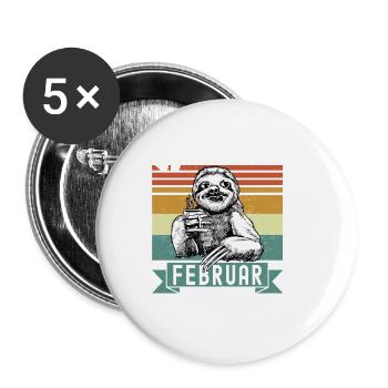 Faultier Legendär seit Februar 1920 Geburtstag - Buttons klein 25 mm (5er Pack) - Weiß - Vorne